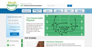 Screenshot of 'Mouth Healthy' website